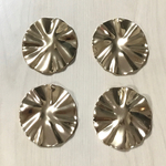 GOLD WAVE PLATE CIRCLE CHARM PARTS