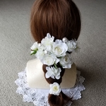 白バラのヘッドドレス   ♪１４パーツ
