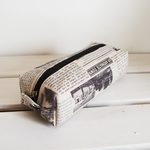 横長ボックスポーチ（新聞プリント)　受注制作