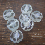 8mm clear*side mat * flower テーブルカット チェコビーズ 6個