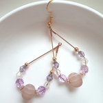 紫のグラデーションしずくピアス/樹脂ピアス/ノンホールピアス