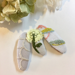 《再々販＊数量限定》ミナペルホネン ஐ お花の刺繍 パッチンピン お誕生日や撮影会にも✦ฺキッズ&ベビー