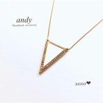 Zirconia Pavet Motif Gold Necklace