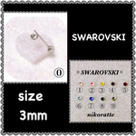 スワロフスキー♡3mm♡Vカット 金属ポストピアス