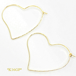 ４個２ペア♡k16gp♡デザインハートフープピアス♡