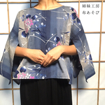 袖つき浴衣チュニック*紫陽花/着物リメイク