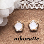 シンプル♡お花ピアス／ノンホールピアス