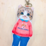 『猫好きによるねこ好きのため』のふわふわキーホルダー　わんちゃんトレーナー君