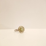 【再販】涼しげなクリア×アイスグレーのボタンリング💍