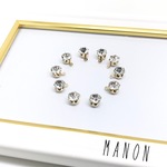 【6mm】ガラスストーン クリア  カン付き 15個入り✴︎G−001✴︎