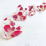 お花の水たまり  ハート形ローズ  earring or  pierce