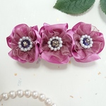 リボンのお花のバレッタ(ピンク)