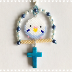  ✝️付きブランコに乗ったセキセイインコ