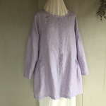 リネンのくるみスナップカーディガン