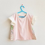 ピンク×カラフル花柄Tシャツ size90
