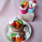 【送料無料】フェルトままごと＊クレープ＆パンケーキ屋さんセット