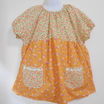 130cm♪オレンジ系花柄　小花柄　半袖スモック♪