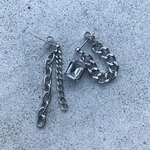 チェーン×ストーン ピアス