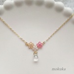 ＜再販＞ミニミニフラワーとドロップのネックレス
