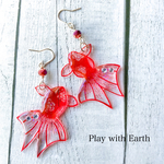 和柄赤金魚のピアス／イヤリング