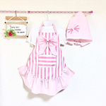 ☆キッズエプロン☆新作パステルストライプセット