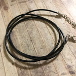 3本セット 24インチ レザーネックレス 2mm BK