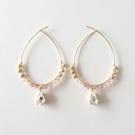 ヴィンテージスワロフスキー　フープピアス