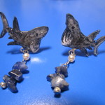 【再販】ウバザメのピアス(シルバー系)
