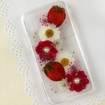 再販 フルーツと押し花のケース iPhone7 ＊イチゴ