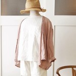 フレンチリネンショートローブカーディガン（pink）