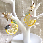 レモン 文鳥 イヤリング 白文鳥 桜文鳥