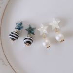 いちばん星シリーズ  ボーダーorコットンパール ピアス イヤリング
