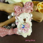 saly☆おめかしクマ姫のバッグチャーム