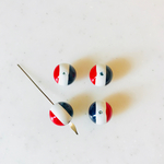 Vintage Red White Blue 12mm Beads