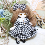 オビツ11 服 【ギンガムチェックのワンピース ブラック】