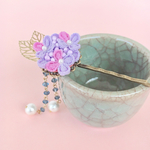 つまみ細工❇︎一点物 紫陽花の小さな髪留め〜ピンク〜 浴衣髪飾り❇︎母の日