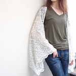 着るストール☆haori・レース・生成り