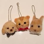 どうぶつお顔ストラップ☆羊毛フェルト
