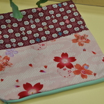 着物ポーチ　２０センチファスナー　桜柄　ハンドメイド