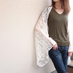 着るストール☆haori・レース・オフホワイト