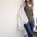 着るストール☆haori・レース・ホワイト