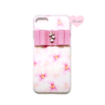 iPhone X/iPhoneX/iPhone8/iPhone8Plus/iPhone7/iPhone7Plus/iPhone6s/iPhoneSE フラワーシャドー×ビジューリボン ハードケース