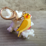 オカメインコ イエロー  キーホルダー ピンクゴールド