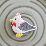 カモメの水兵さん刺繍ブローチ