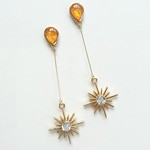 【再販6】オレンジレジンと太陽のピアス
