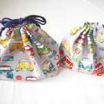 お弁当袋＆コップ袋SET<車>_#187-188_<obento&cup bag_classic car>