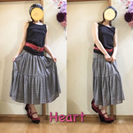 黒のタンクトップとティアードスカートのセット💖大人可愛い。デート❤️