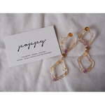 dry flower × moku moku chain pierce ドライフラワー×mokumokuチェーンピアス
