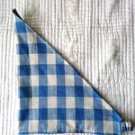 大きめゆったり三角巾  綿麻チェック