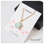 お花の刺繍ネックレス《グリーングラデーション》